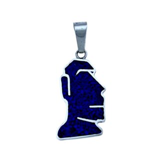 Colgante de plata con piedra lapislazuli moái